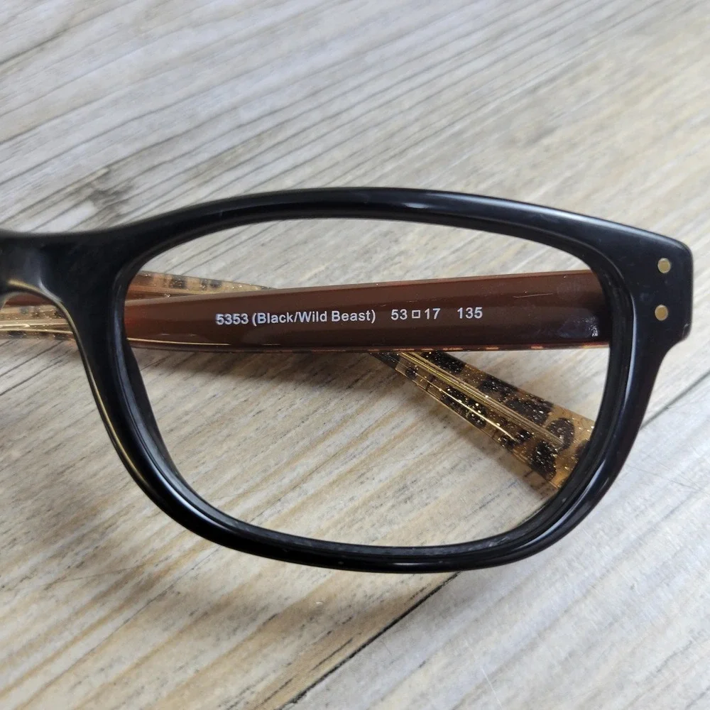 Coach Eyeglasses Frames HC 6082 T 5353 Black/Wild Beast Animal Print 53-17-135